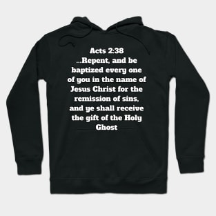 Acts 2:38 King James Version Bible Verse Typography Hoodie